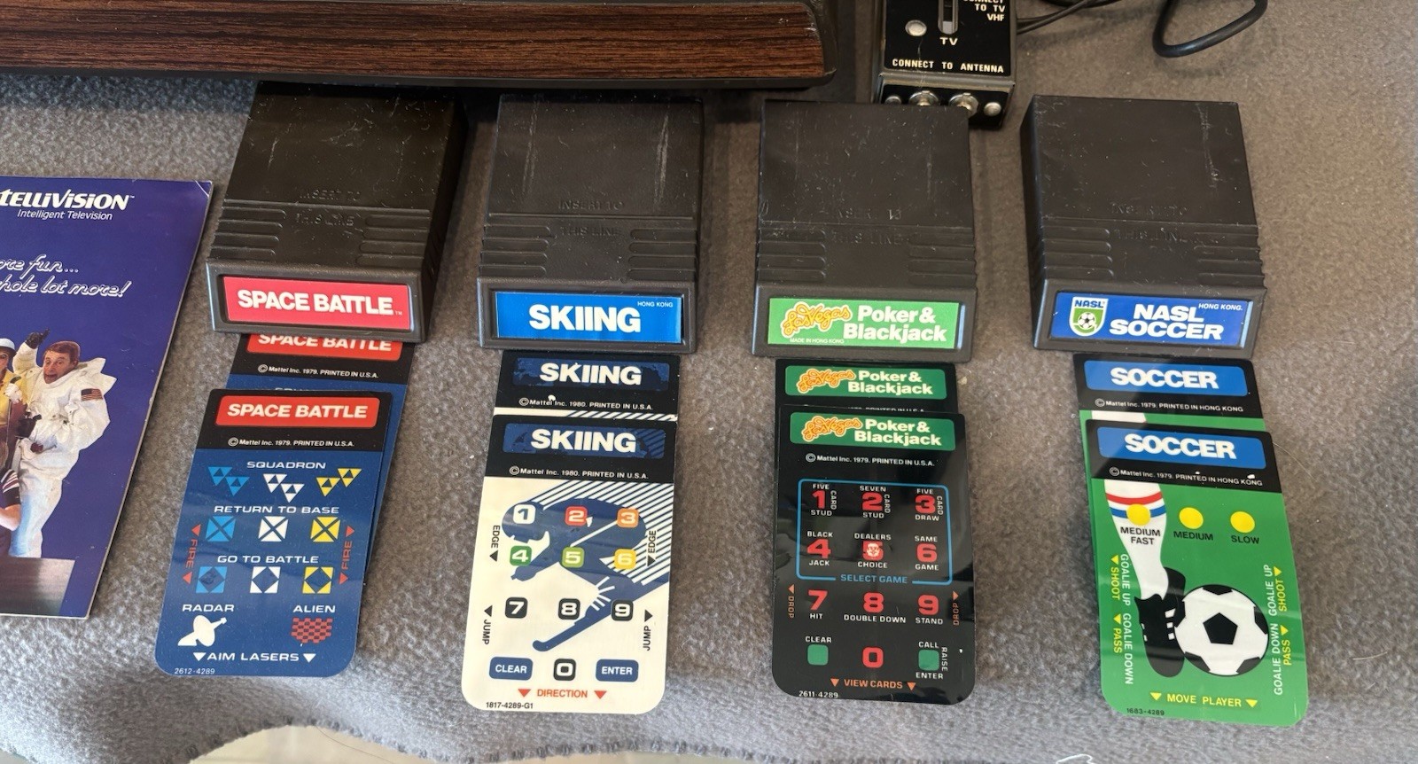 Mattel Electronics Intellivision Model 2609-A Console With 4 Games /Working