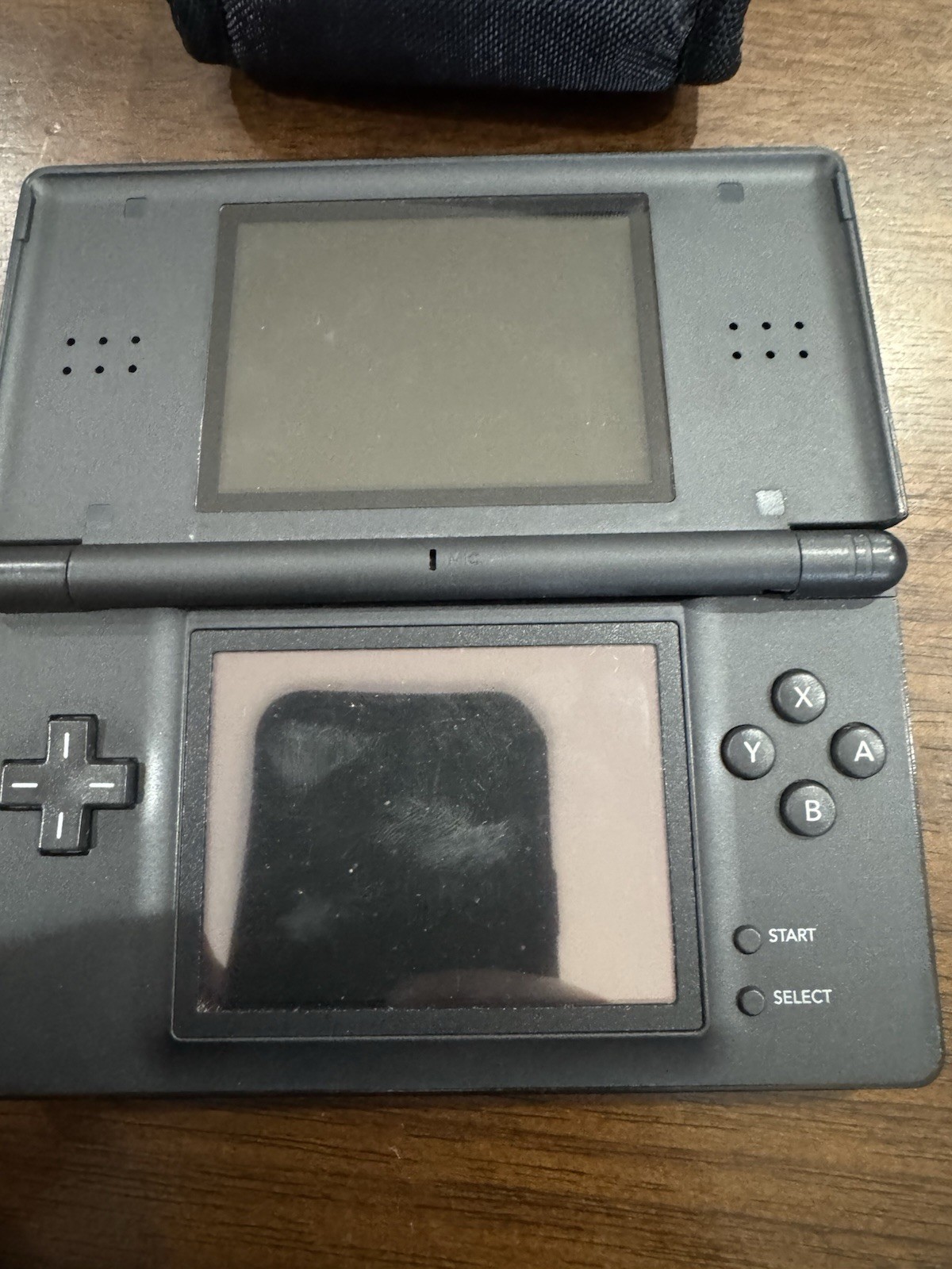 Nintendo DS Lite Black Console w/ Case & Game Untested For Parts/Repair