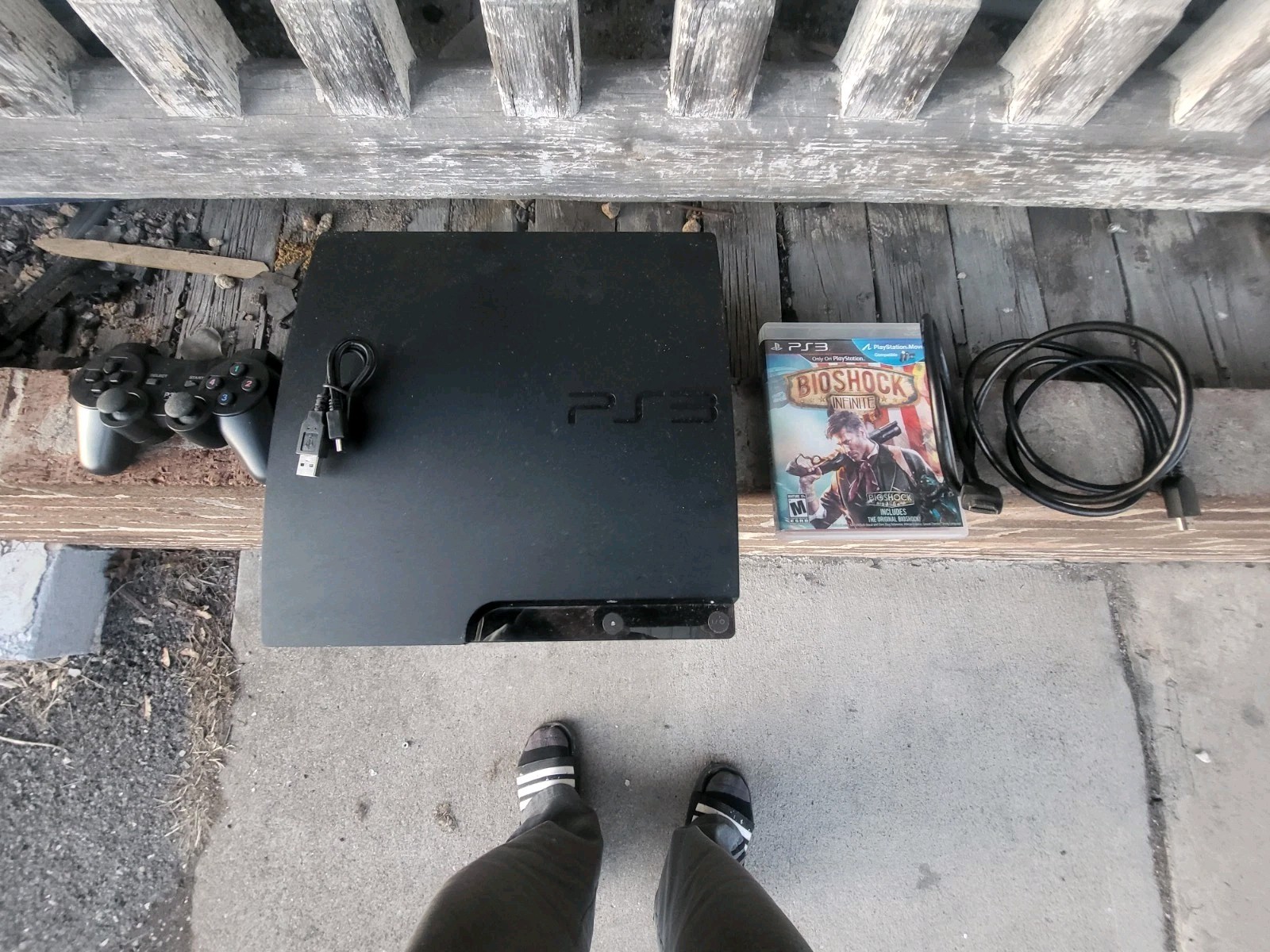 Sony PlayStation 3 Slim 160GB Home Console Black Controller Bioshock HDMI 😃😍😎