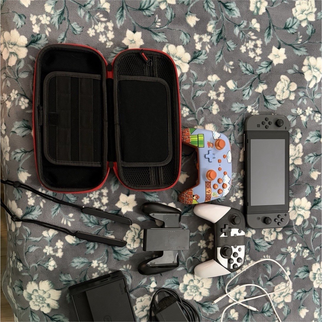 Nintendo Switch Console Bundle with Controllers Dock Case Wi-Fi Capability