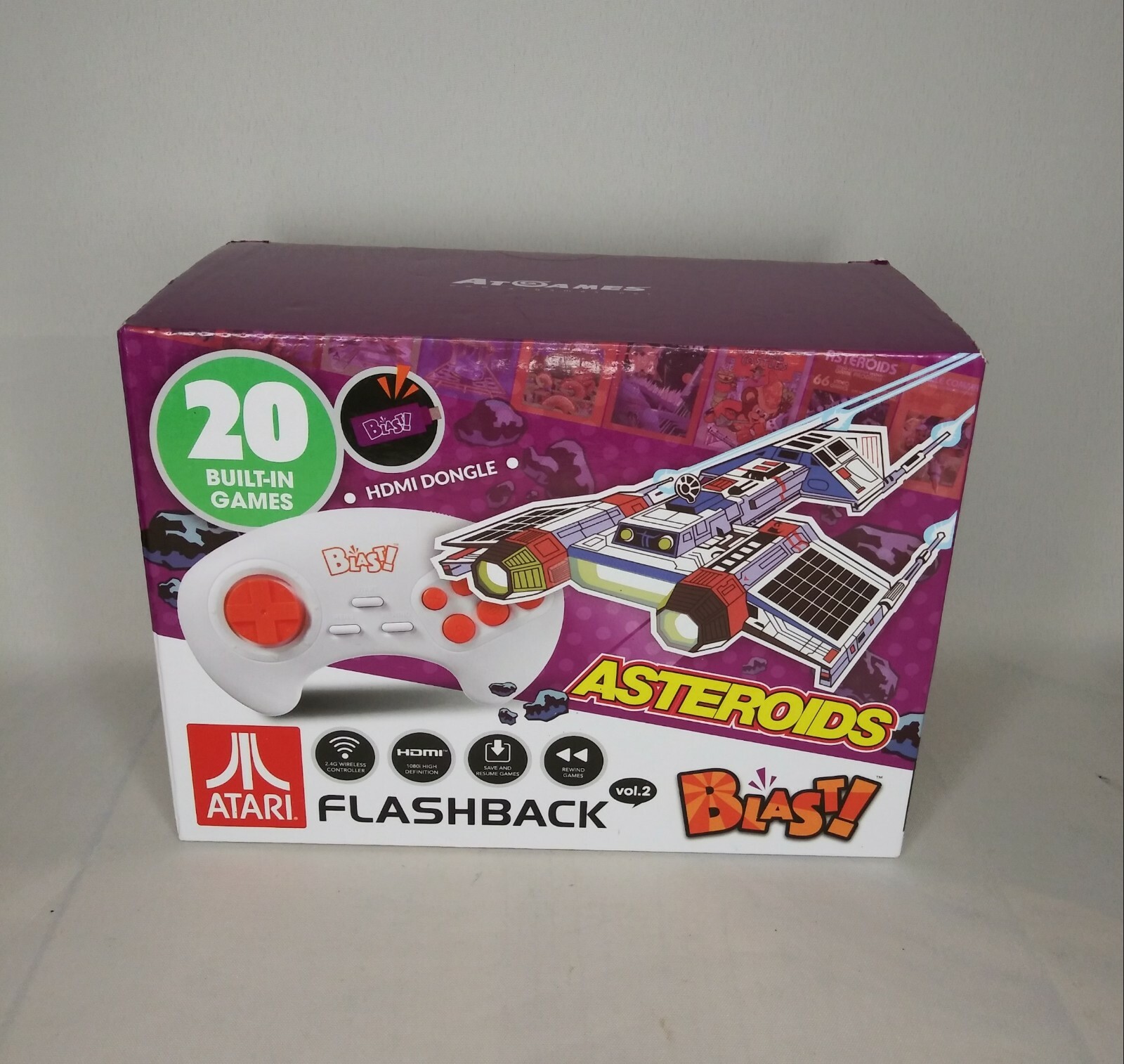 Atari Flashback Vol 2 BLAST ! HDMI Connect 20 Built In Games Feat. Asteroids