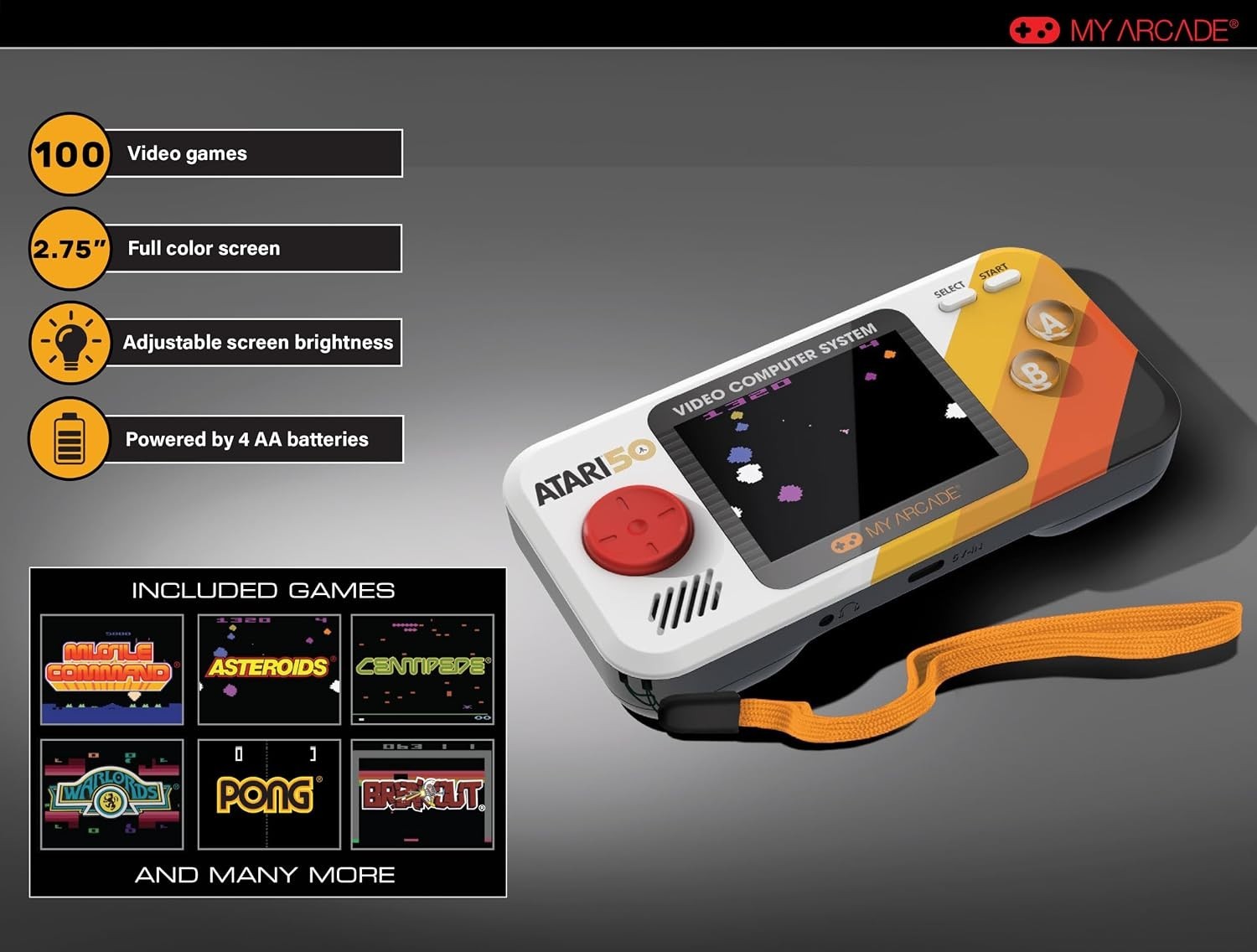 Atari Pocket Player Pro Handheld Retro Video Game Console 100 Games 2.75 Inch…