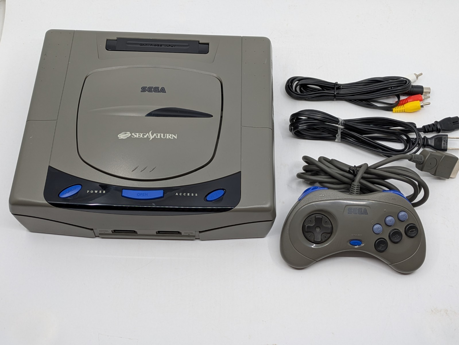 SEGA Saturn HST-3210 Gray Console Complete Set Tested Japan NTSC-J