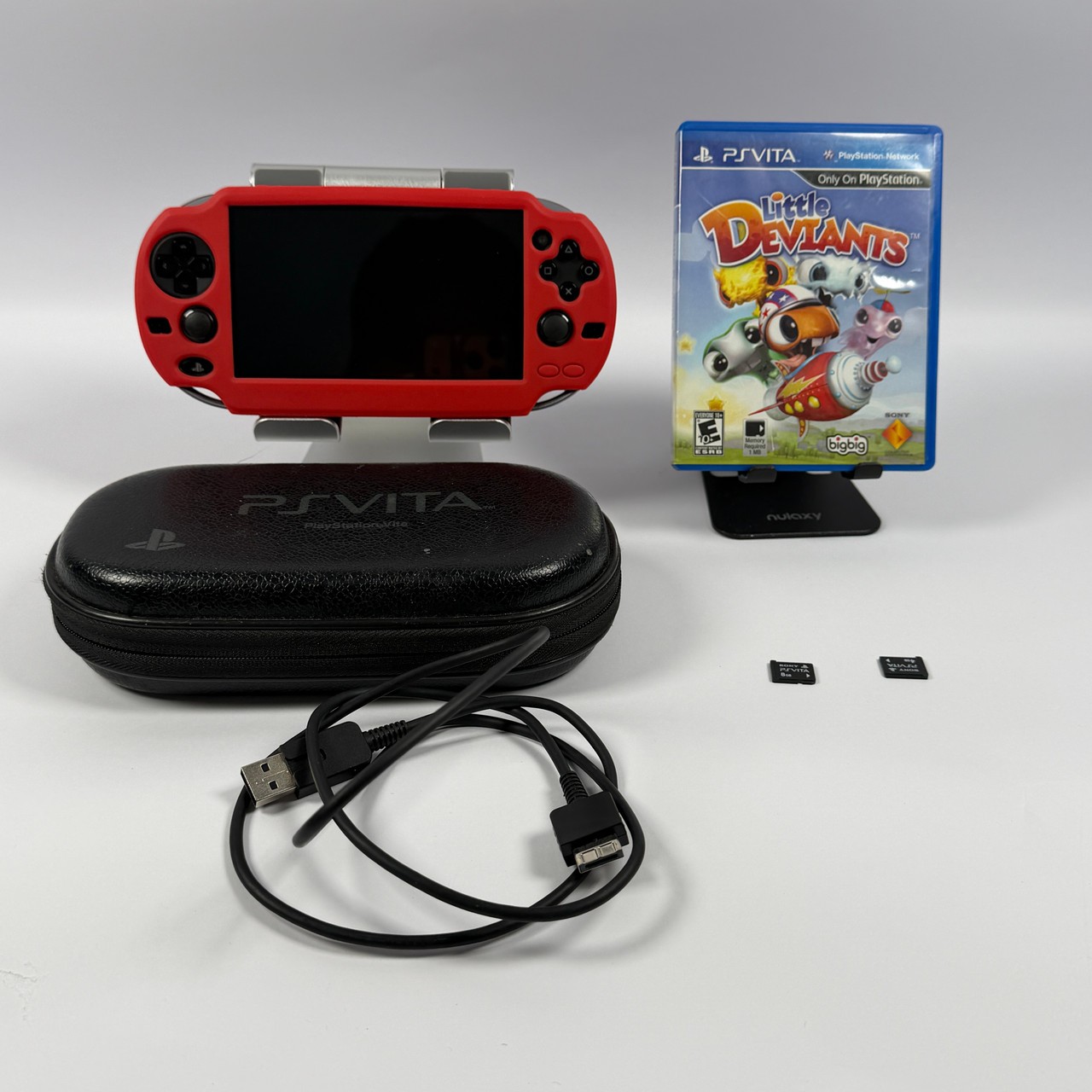 Sony PS Vita OLED PCH-1101 Good Tested w/ Case Game 2 Memory Cards