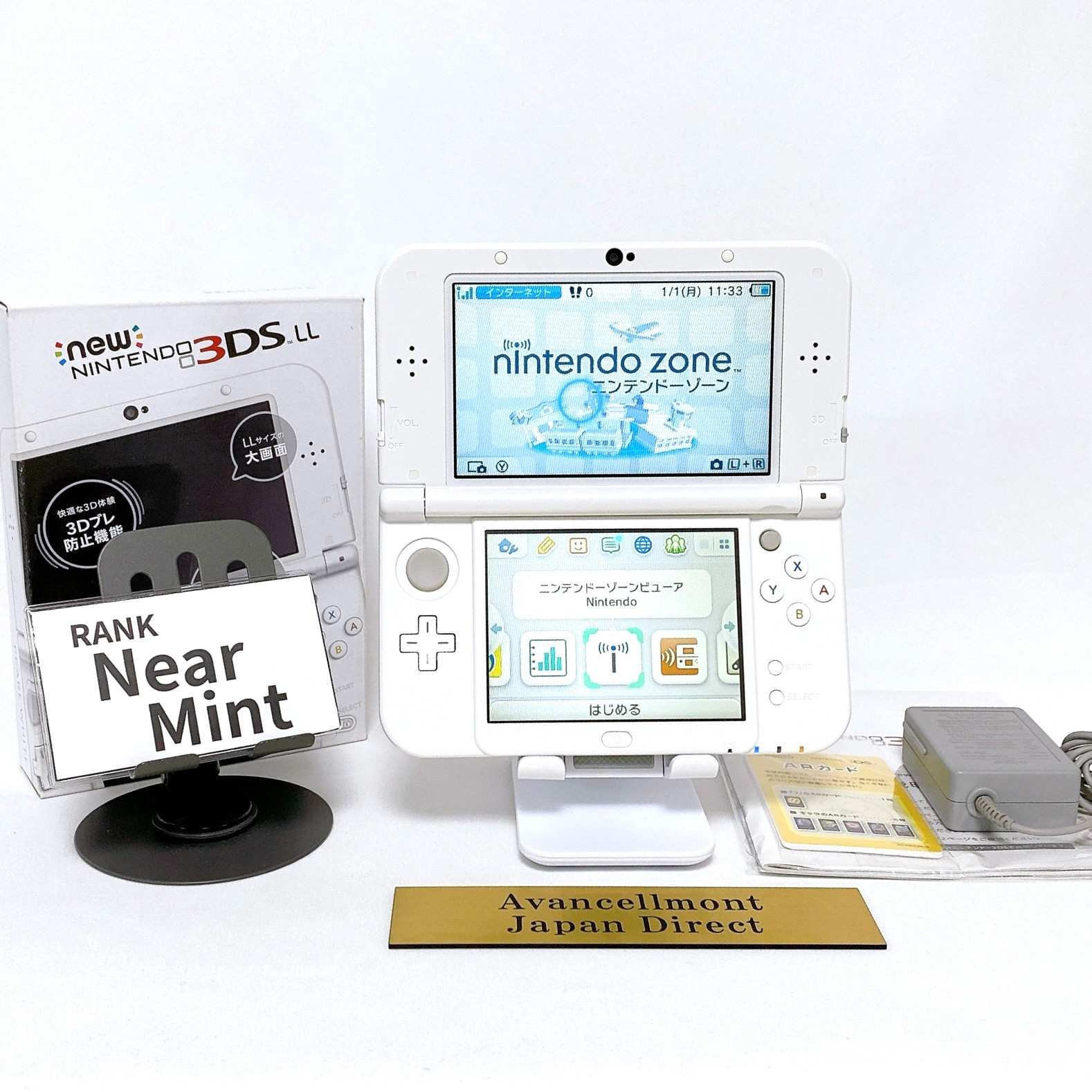【Near Mint】【Dual IPS】New Nintendo 3DS XL LL Pearl White Stylus Japan Tested Rare