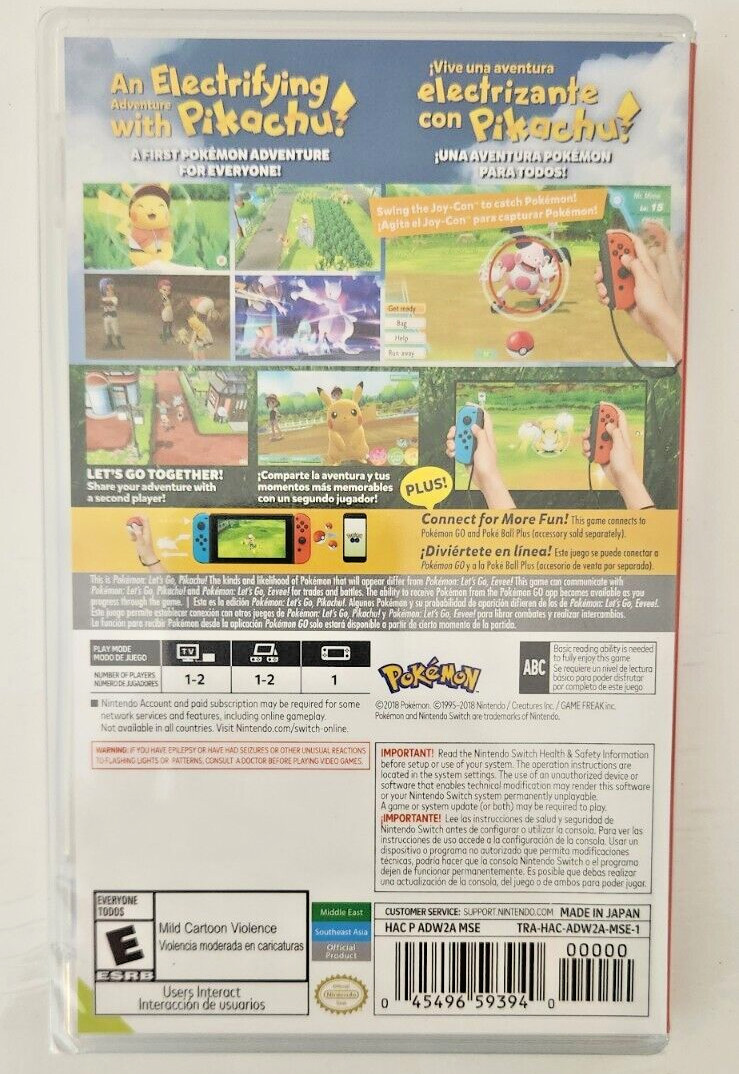 Pokemon: Let’s Go, Pikachu! Switch Brand New Game Special (2018 Action RPG)