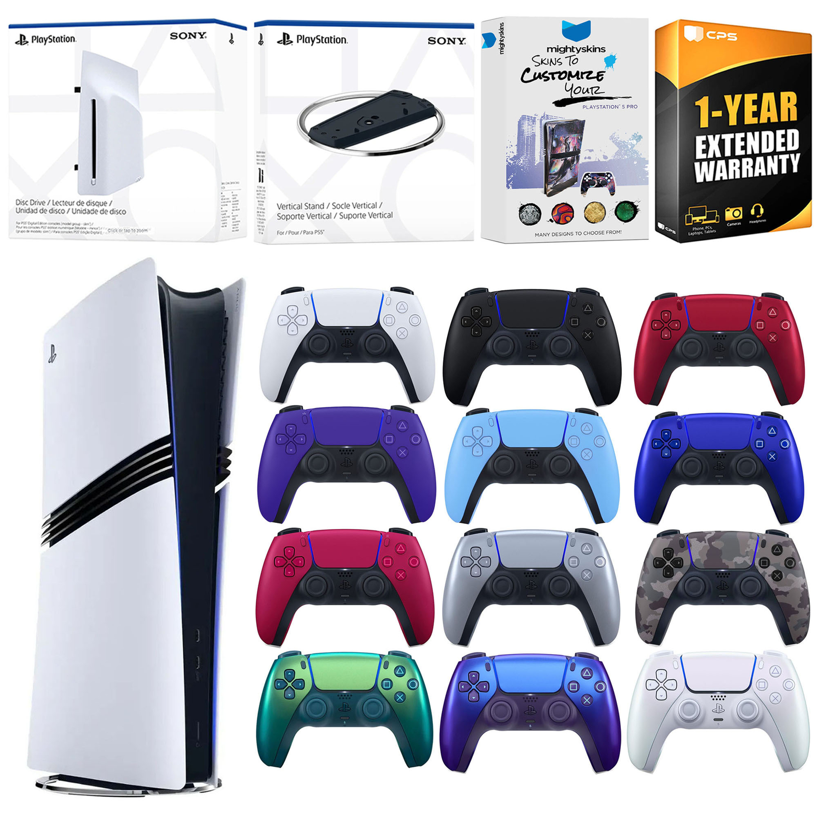 Sony PS5 Pro Digital + Disc Drive + Vertical Stand + Extra Controller