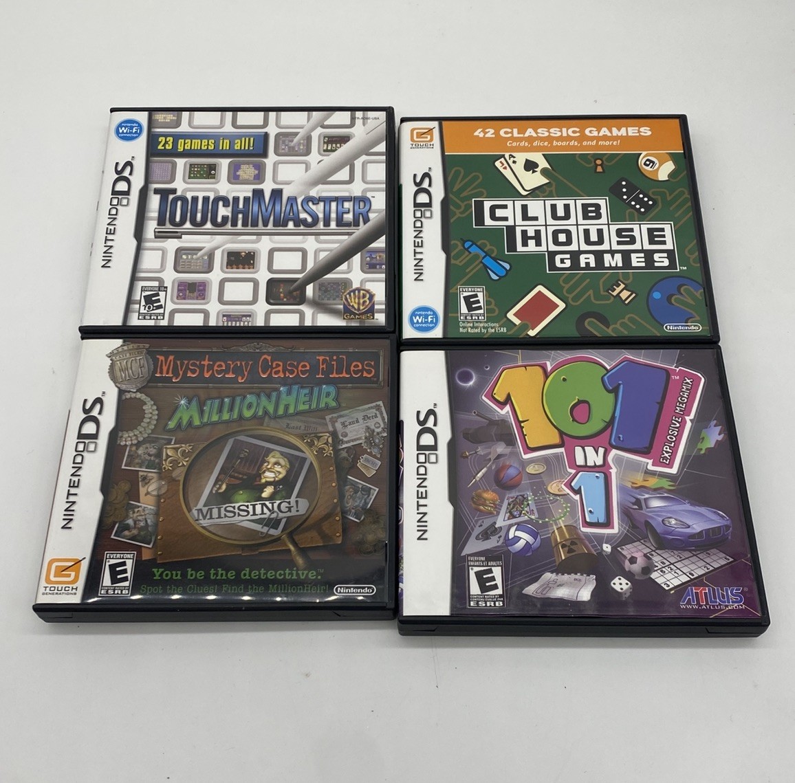 Nintendo DS Lite Bundle Crimson/Black 2 Stylus & Charging Cord, 8 Games 3 Cases