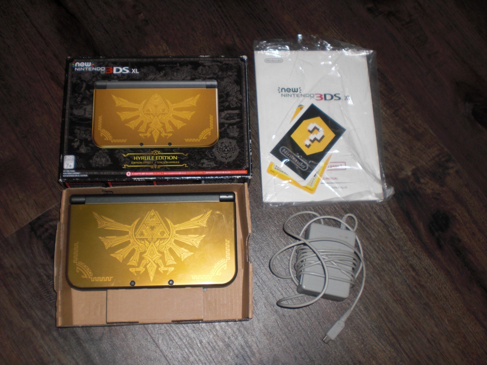 New Nintendo 3DS XL Legend of Zelda Hyrule Gold Console CIB Complete DUAL IPS