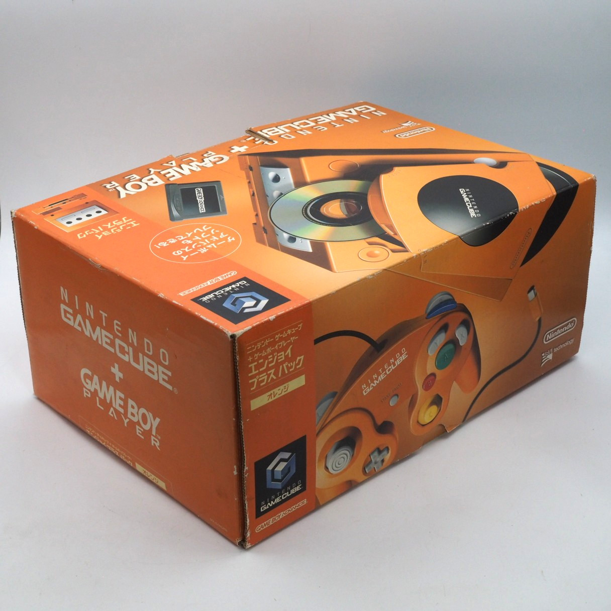 Nintendo GameCube Console System Orange + Game Boy Player Enjoy Plus Pack Boxed