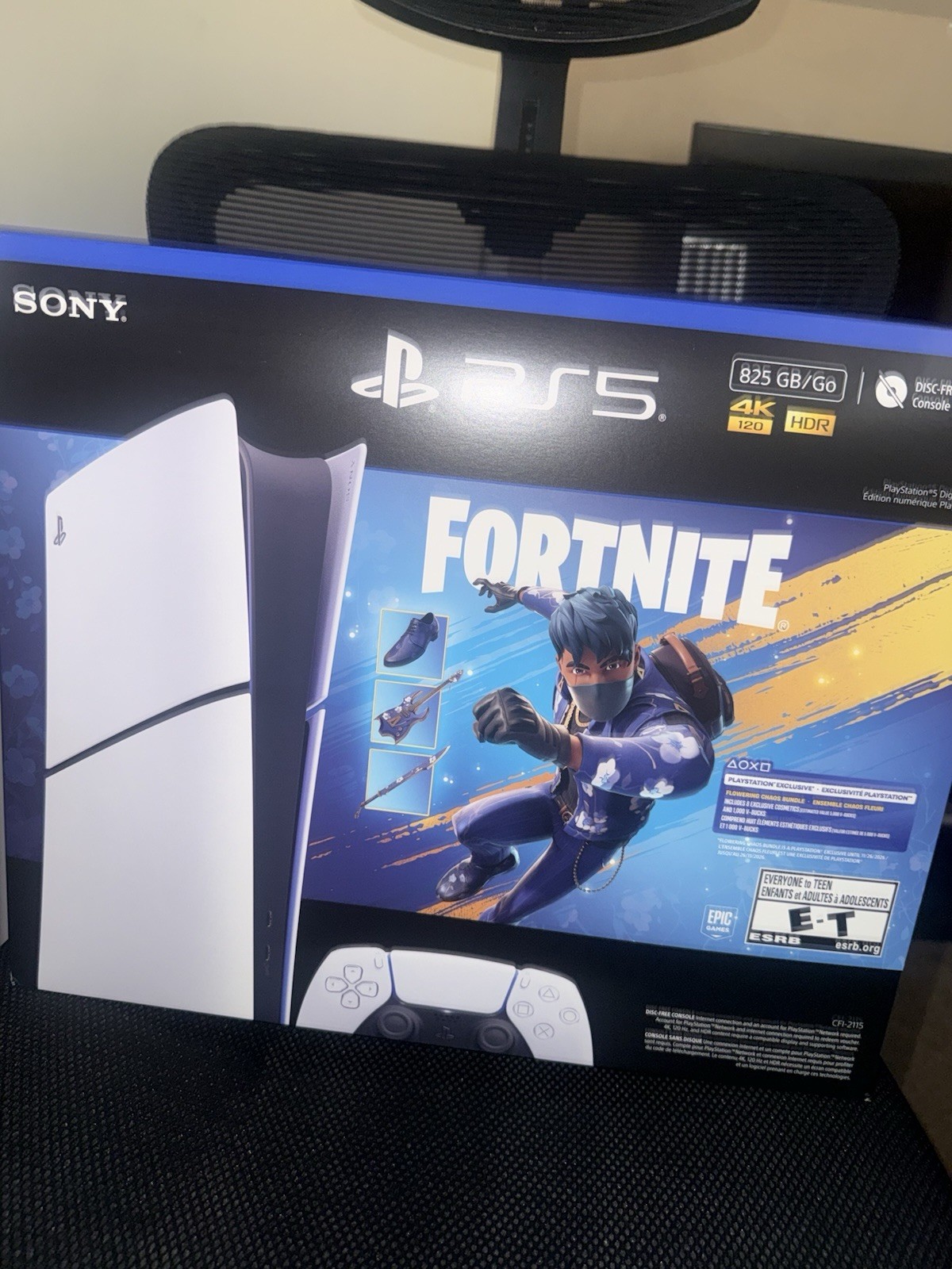 Sony PlayStation 5 Fortnite Bundle Console 825GB White Black 4K UHD HDR HDMI
