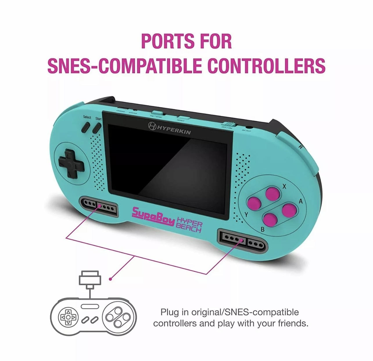 Green SupaBoy SFC Portable System for SNES and Super Famicom Games New