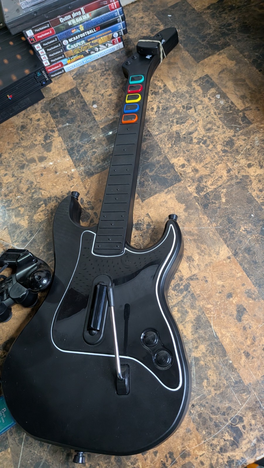 Sony Playstation 2 PS2 Console – Guitar Hero Bundle – Guitar, Games, Memory Card
