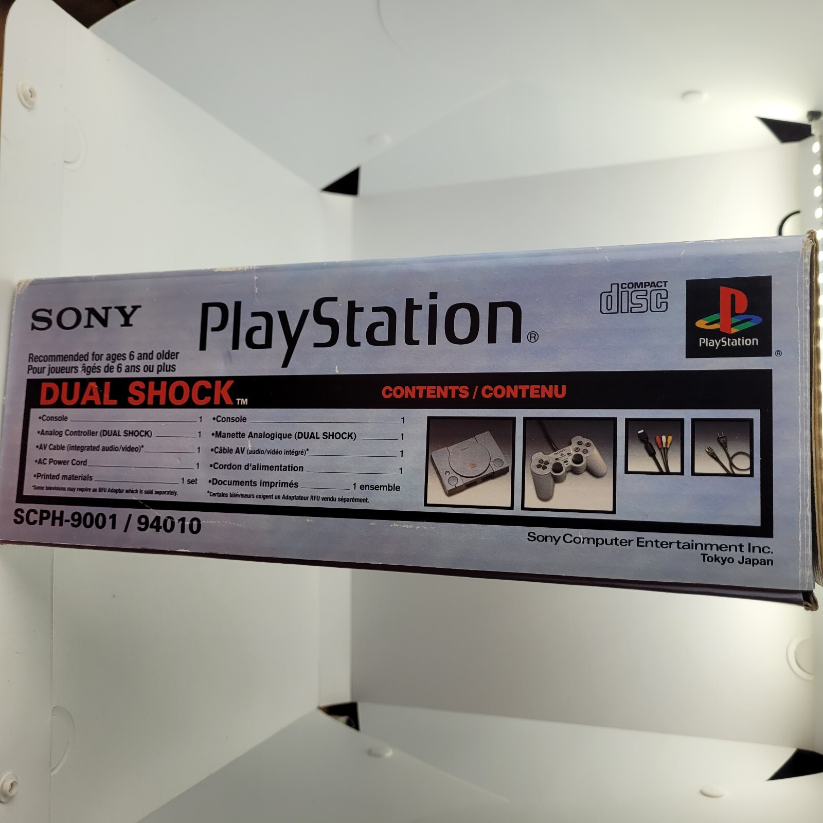 Sony PlayStation PS1 Dual Shock Console Model SCPH-9001 Controller Memory Card