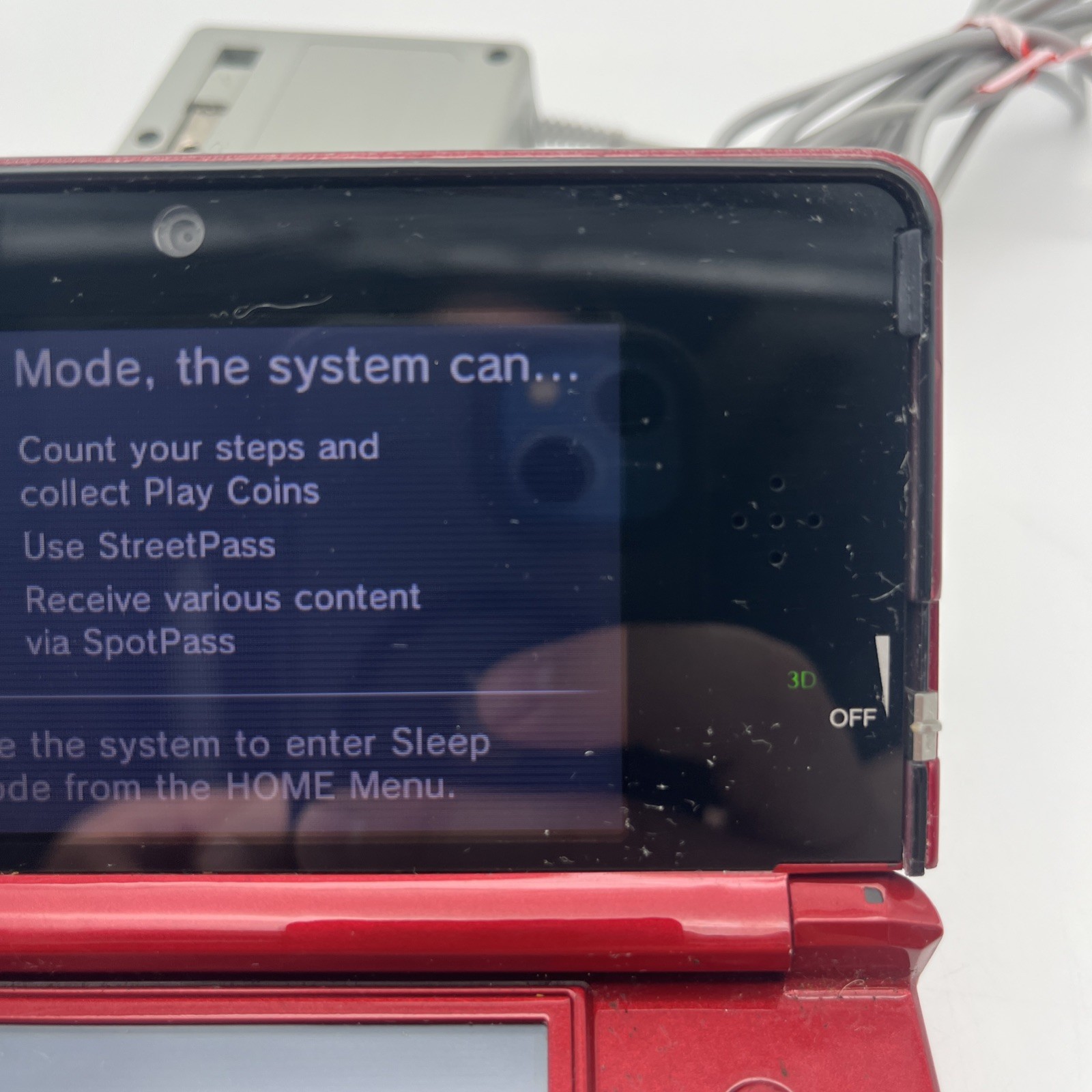 Nintendo 3DS Flame Red Handheld Console System CTR-001 w/ Zelda Tested READ