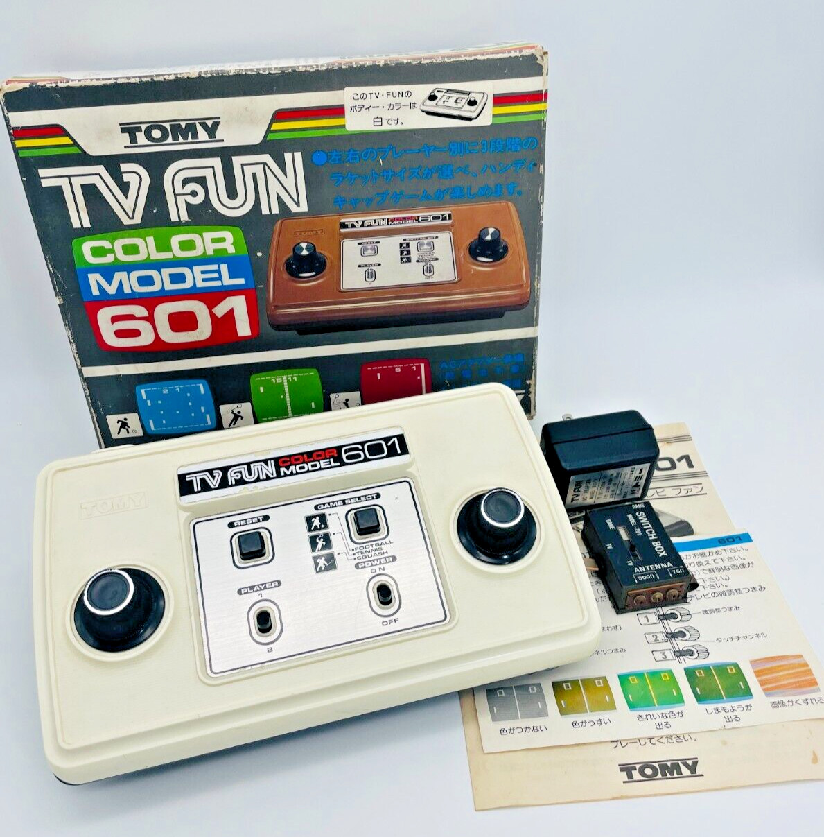 TOMY TV FUN 601 Color Model Console Boxed Tested System RETRO VINTAGE Rare