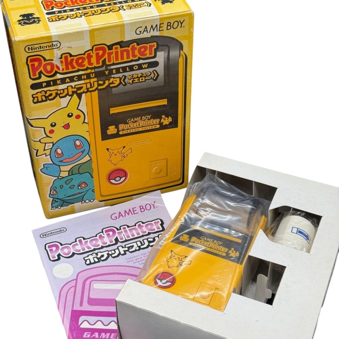 Nintendo Game Boy Pocket Printer Pikachu Yellow Pokemon w/Box Manual Mint
