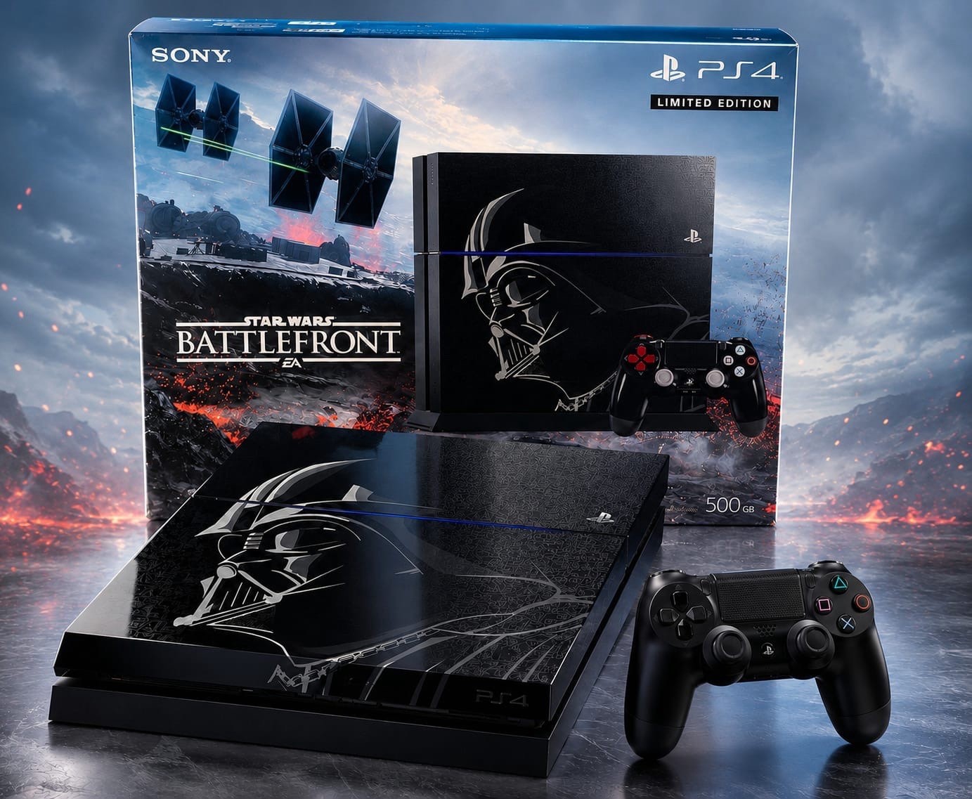 Sony PS4 Star Wars Darth Vader Limited Edition 500GB CUH-1215ATested w/ Box