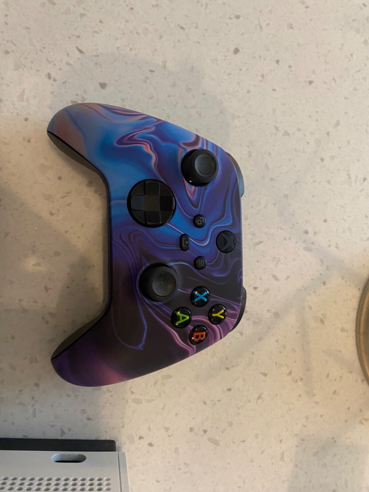 Xbox with custom controller and a Bluetooth headset with wireless charger