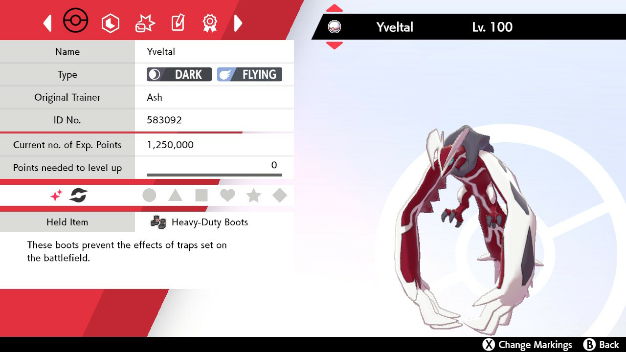 Pokemon Sword & Shield Yveltal 6IV Best EVs & Nature 🌟Shiny🌟 & Non Shiny