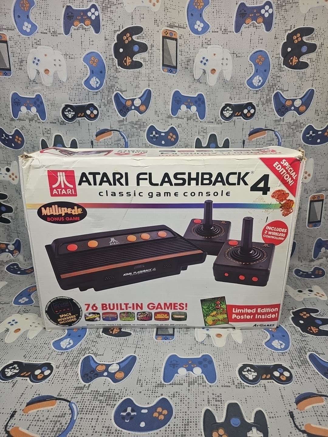 Atari Flashback 4 Classic Game Console 76 games Complete in Box W/Poster