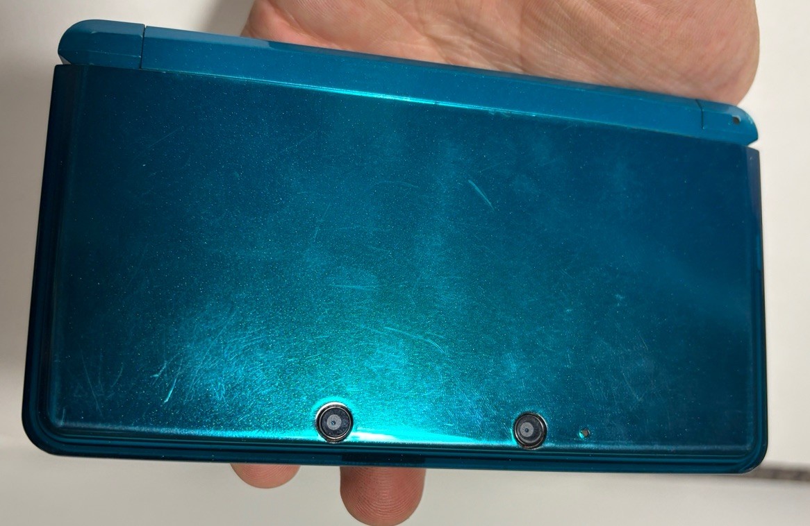 Original Nintendo 3DS Handheld System Aqua Blue Tested Working Console With Game