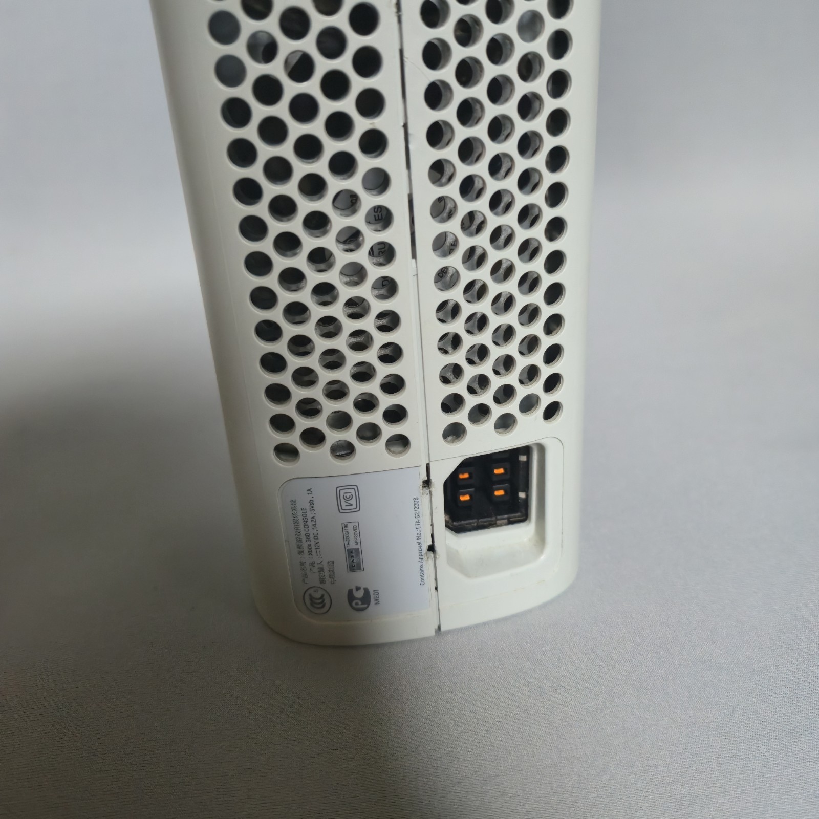 Microsoft Xbox 360 White Fat Console Bad Disc Drive / OEM Power Cord Please Read