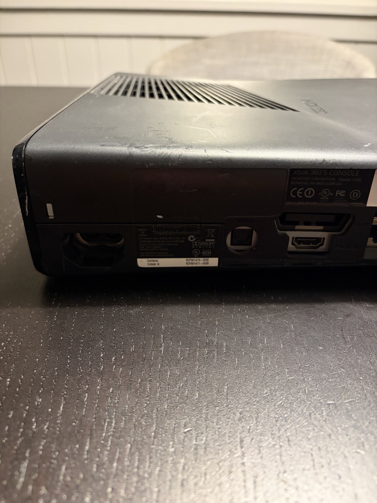 Xbox 360 S Glossy Black Console Only Model 1439 Tested and Working Microsoft