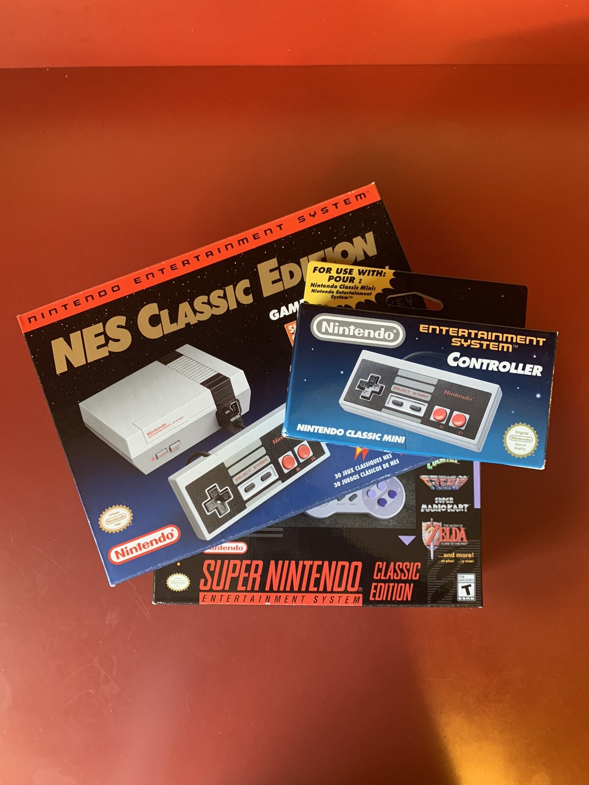 NES Classic + SNES Classic + NES Classic Controller LOT (Nintendo, 2018) NEW