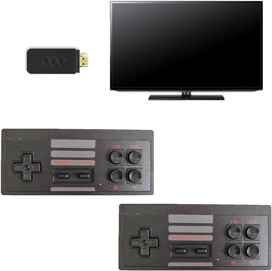 Retro Video Game System with 2 Wireless Controllers – Ideal for Game Night!