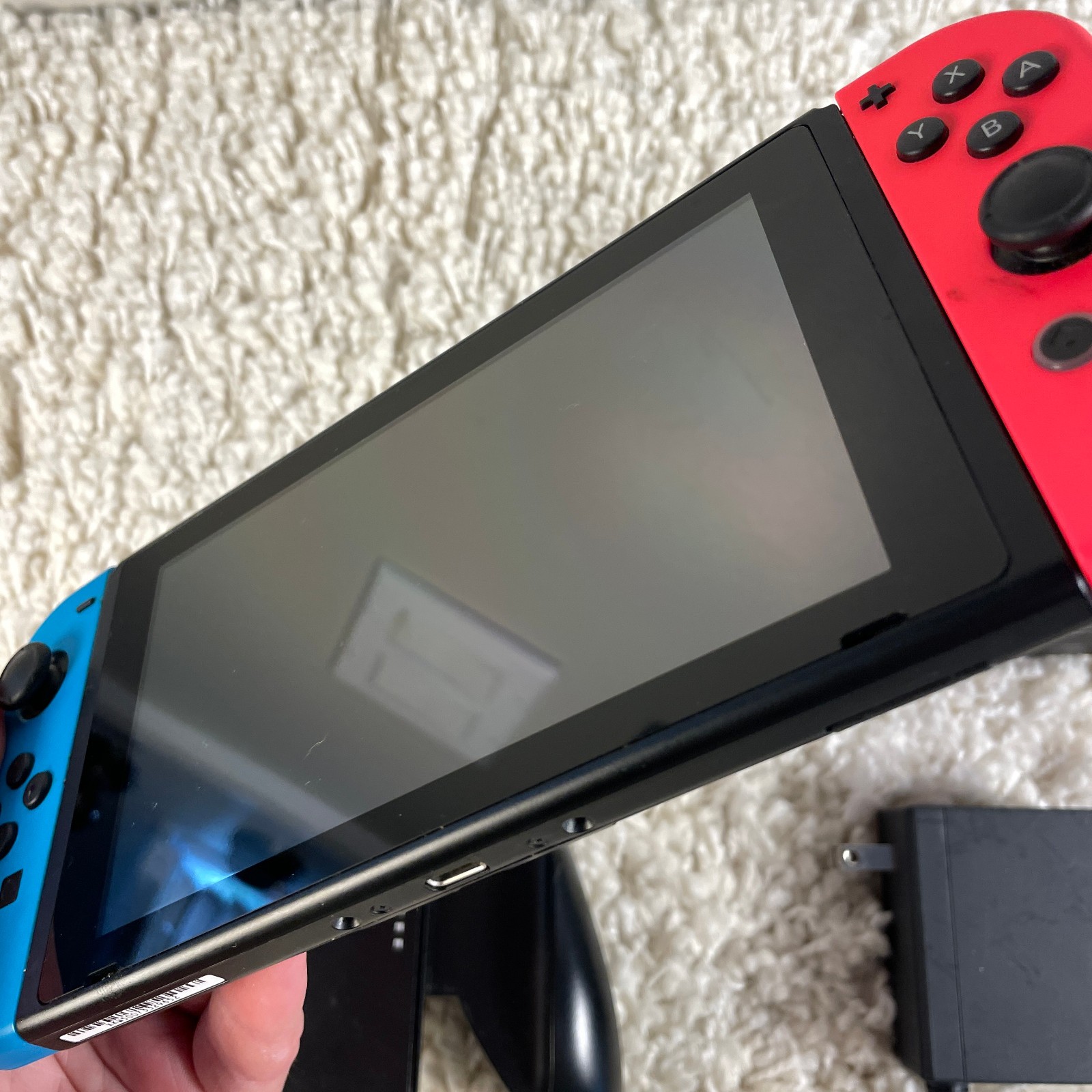 Nintendo Switch V2 HAC-001 (-01) Console System Bundle Red Blue Joycon Tested
