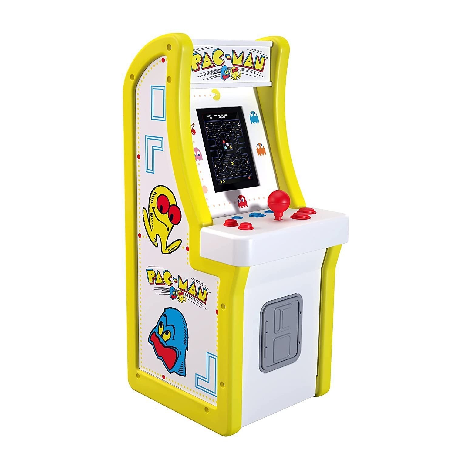 Arcade1Up Jr. Pac-Man Kids Arcade Cabinet with Stool 3 Games A1U