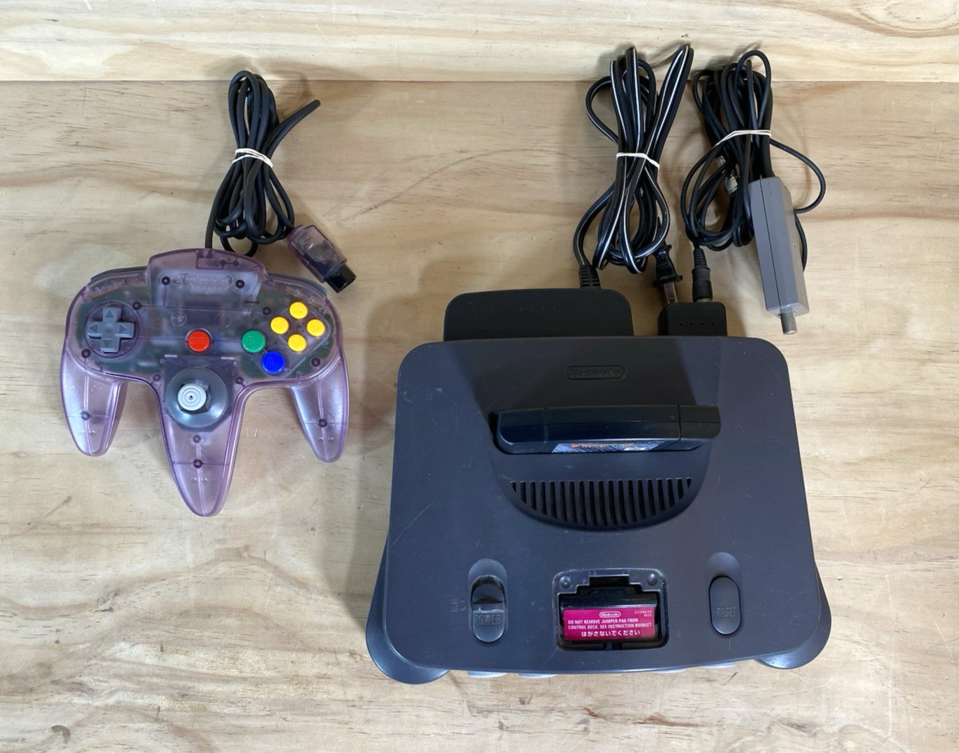 Nintendo 64 Console [NUS-001] w/OEM Gray Controller, OEM AC Adapter & AV Cable
