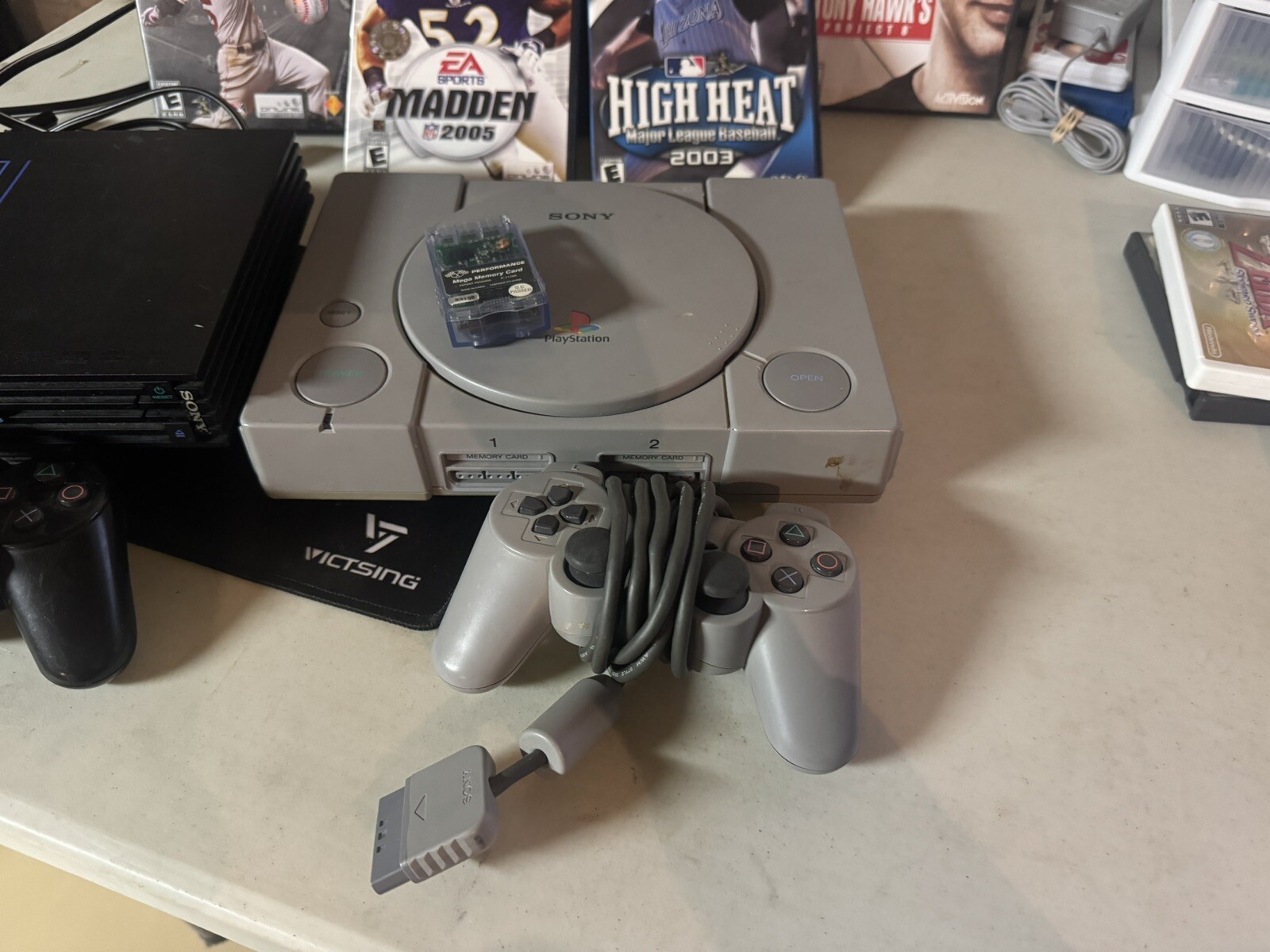 Sony PlayStation 1 And 2 Console Bundle-TESTED AND WORK-4 Games Included
