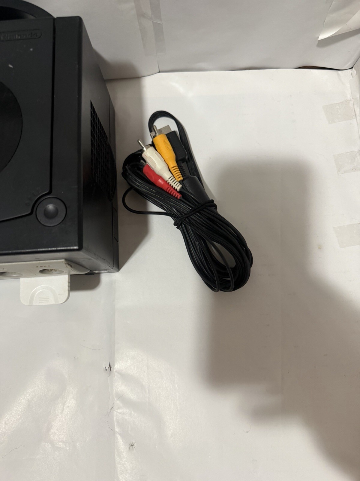 Nintendo GameCube Black No Power Supply And Heavily Played Controller