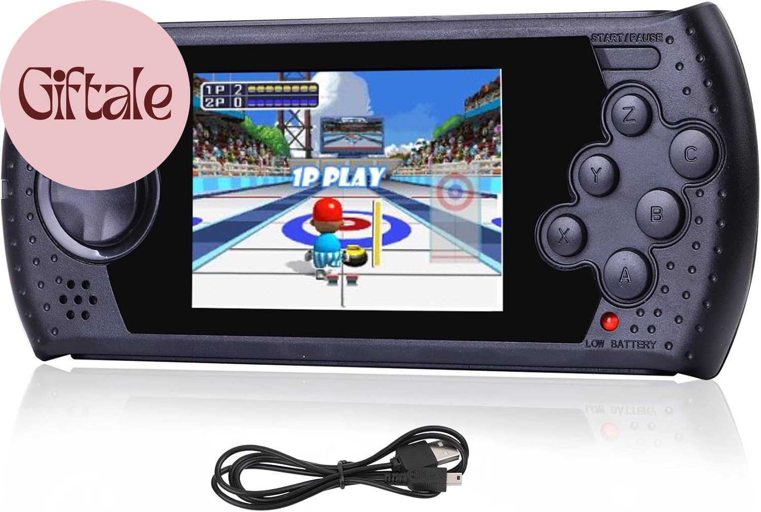 16 Bit Handheld Game for Kids Built-In 230 HD Classic Retro Video Games USB Rech