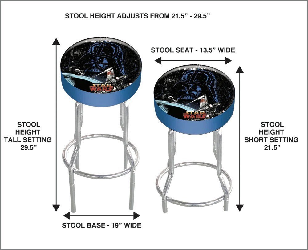Arcade1Up Star Wars Adjustable Arcade Stool Metal Frame