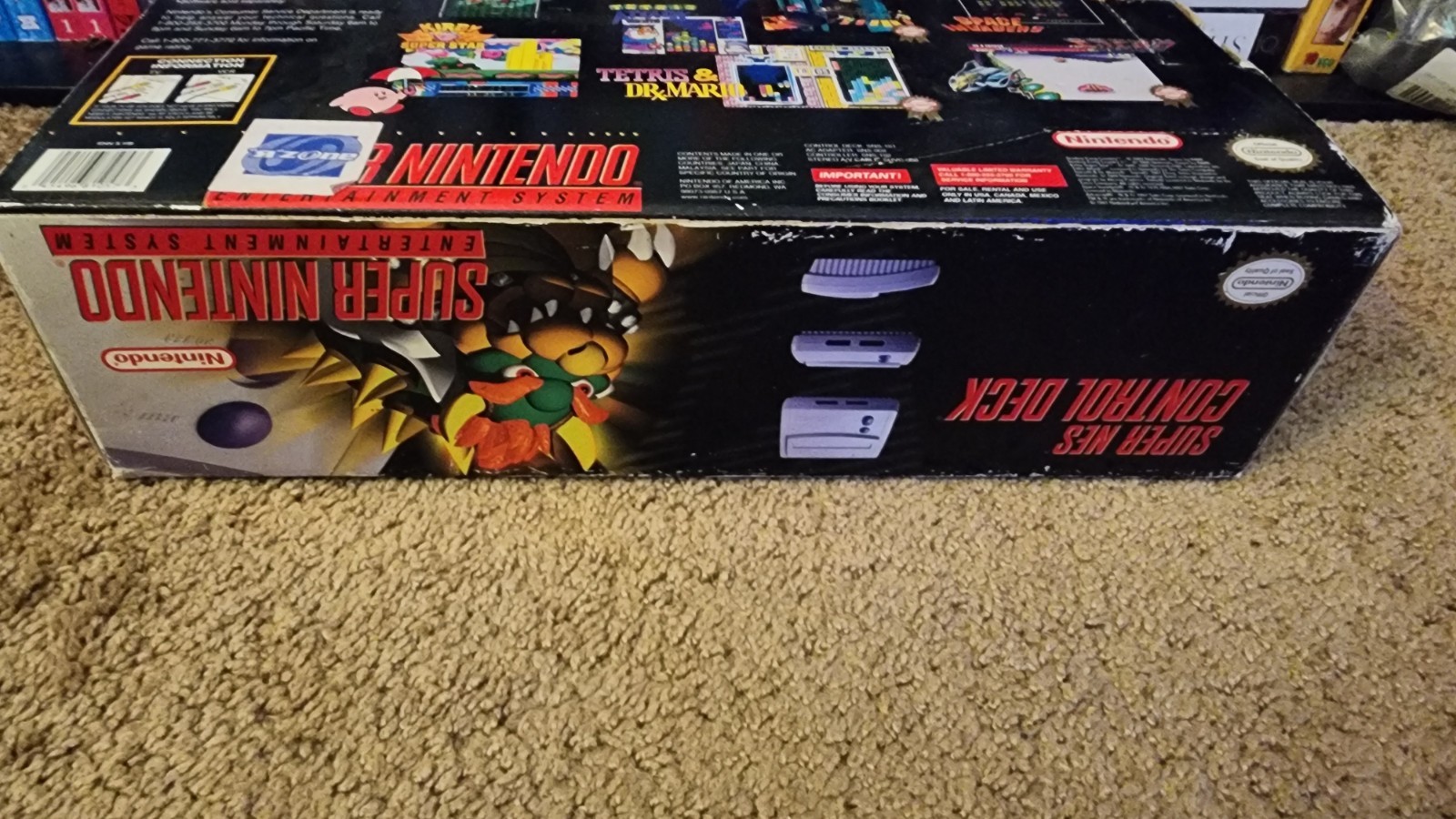 Super Nintendo SNES Mini JR Console Complete In Box SNS-101 Lot-1 Game CIB