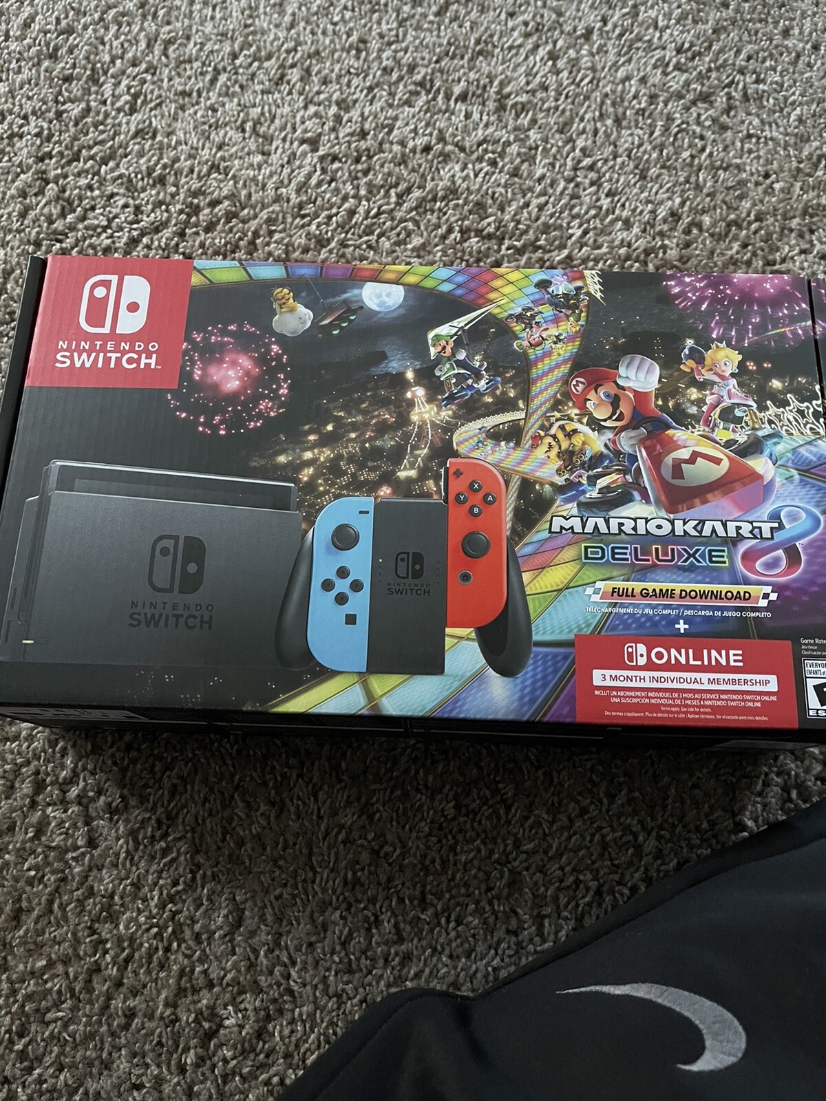 🔥Nintendo Switch Console Mario Kart 8 Deluxe Bundle w/ Neon Blue/Red Joy-Con🔥