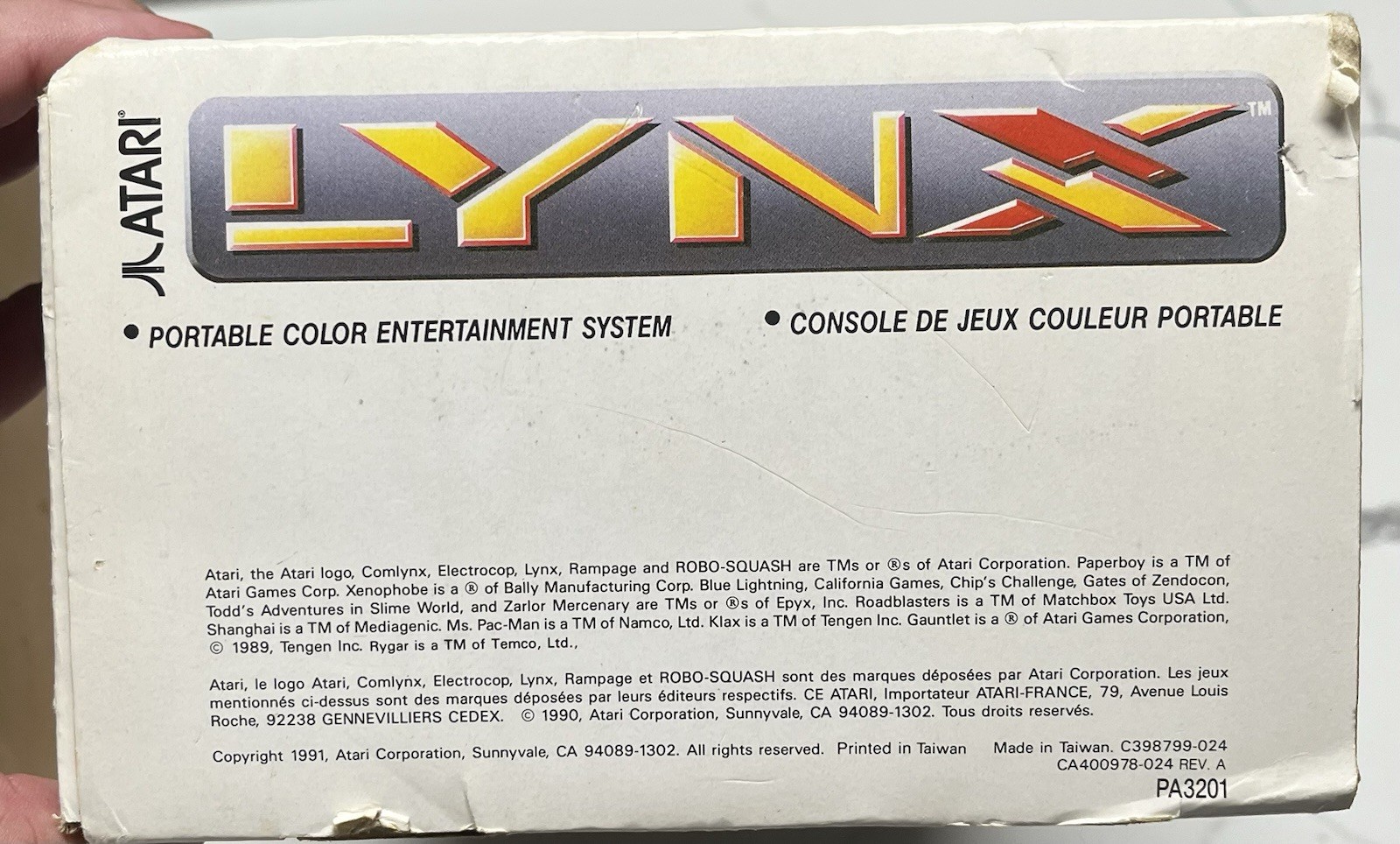 Atari Lynx II handheld video game system console Tested w/box and 4 Games
