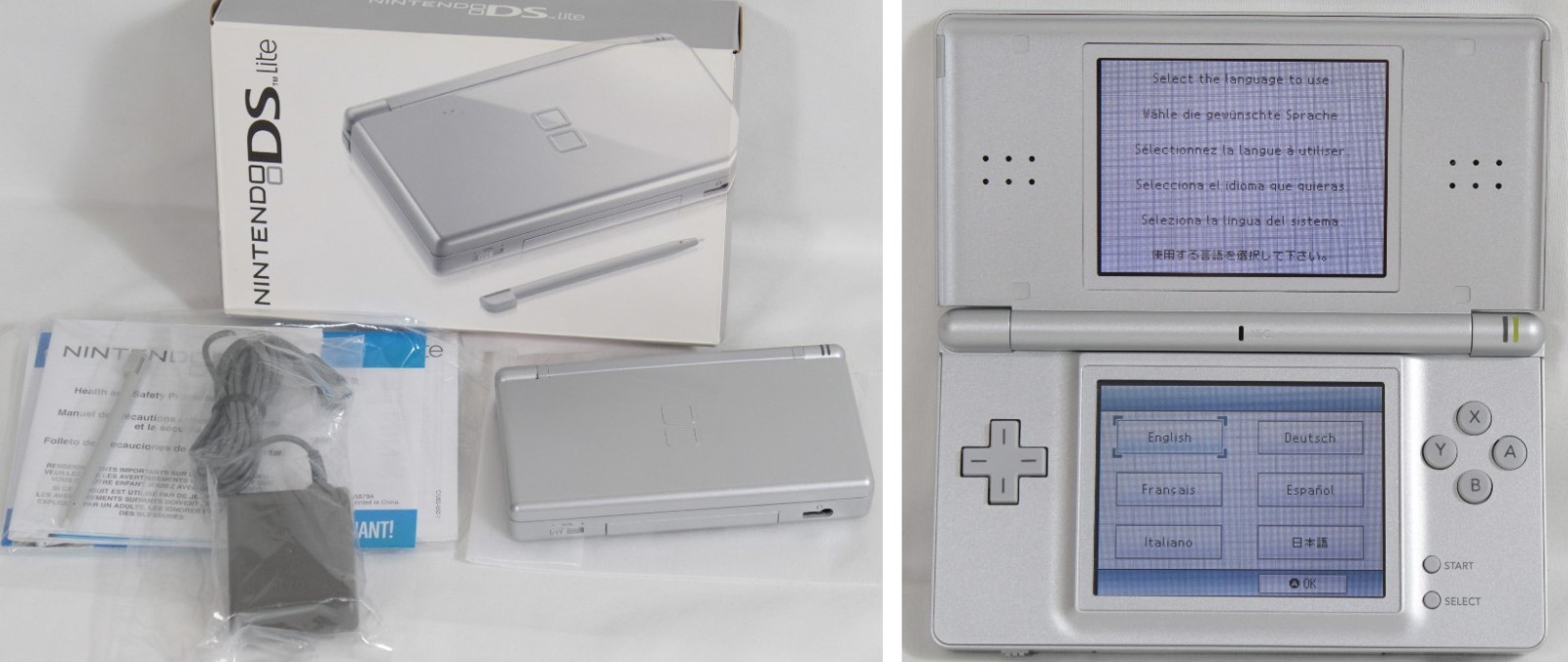 Nintendo DS Lite Handheld System Silver Never Used Never Played UNUSED/NEW COND.