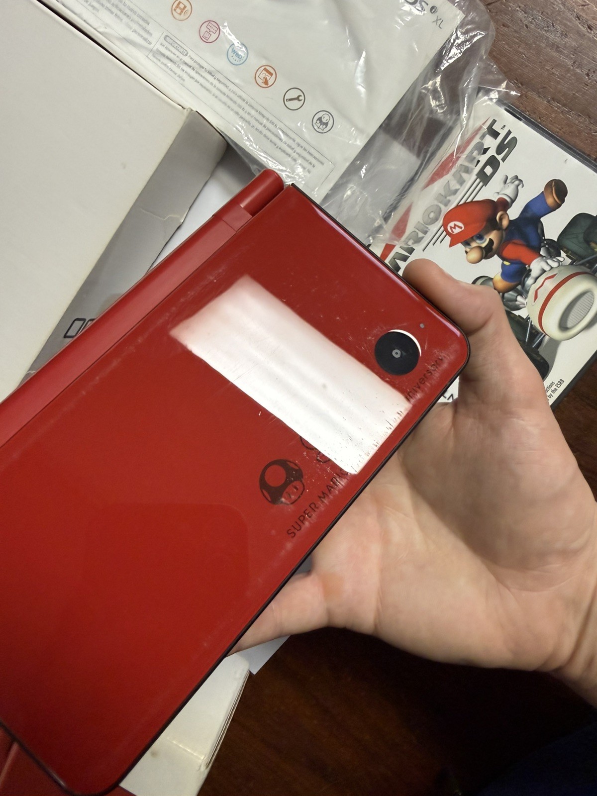 Nintendo DSi XL 25th Anniversary Edition Mario Kart Red Handheld With Box