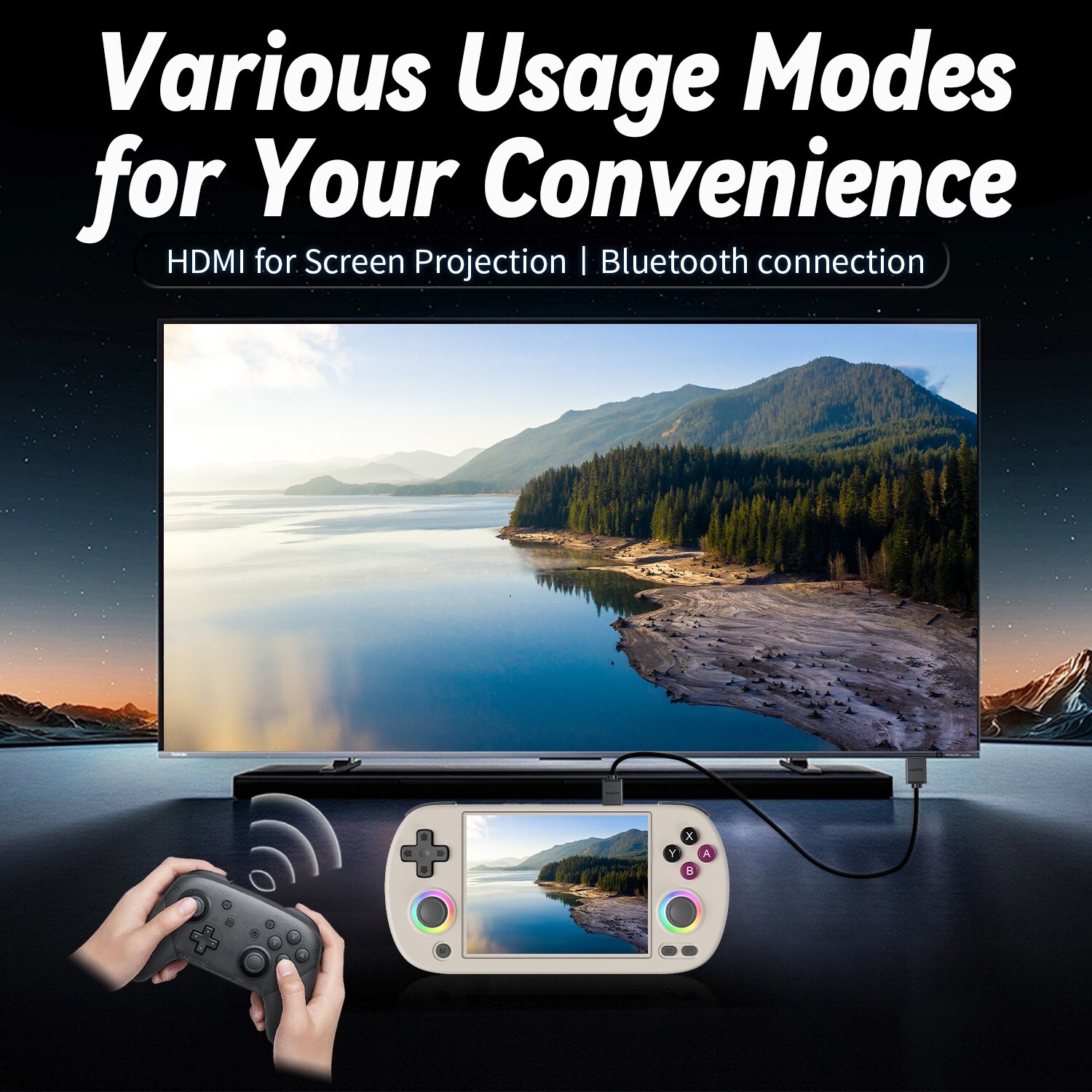 Handheld Game Console System 3D IPS 3200mAh Retro Video Gaming Portable Player