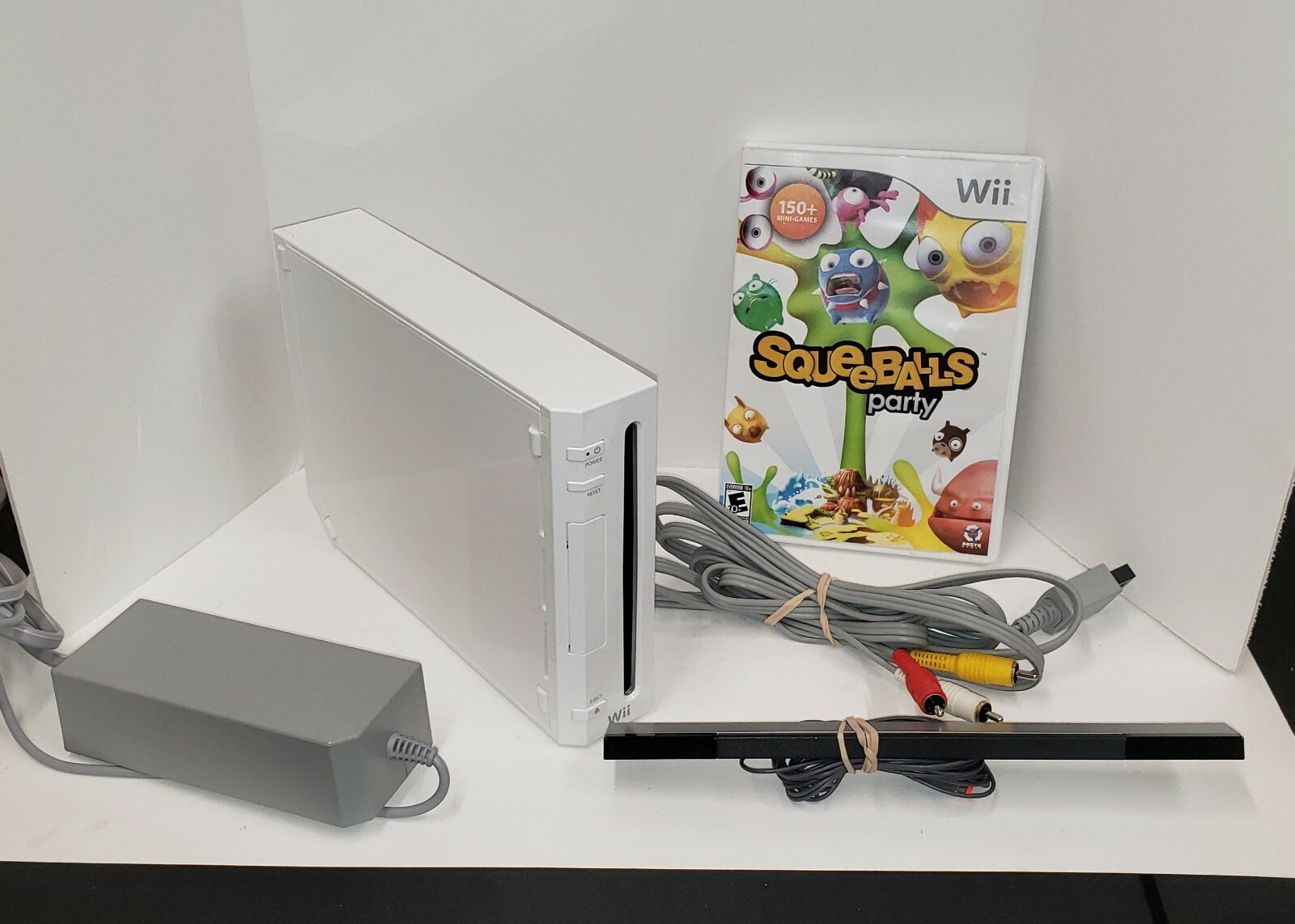 Nintendo Wii System With Squeeballs Party Game (Tested Works! No Controllers)