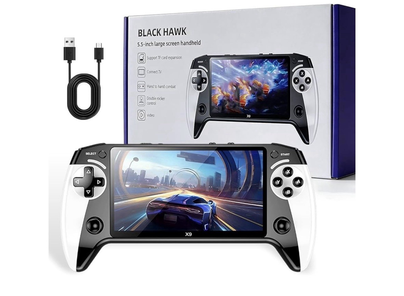 X9 Handheld Game Console 5.5″ Screen Black/White USB-C Wi-Fi 720p Region Free