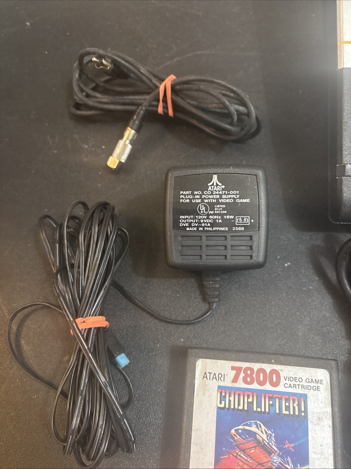 Atari 7800 ProSystem Console 2 OEM Controllers All Cords With Choplifter Game