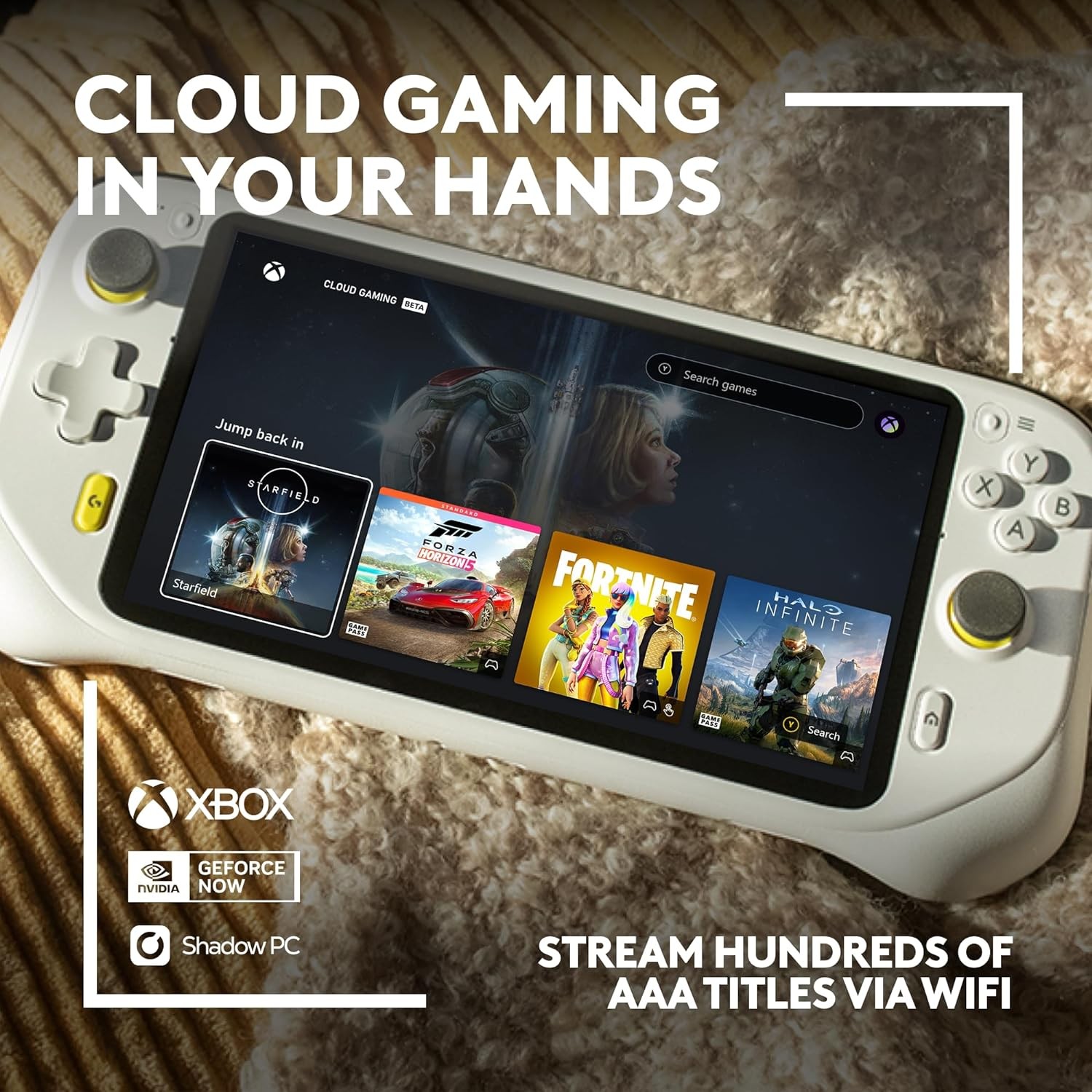 Logitech – G CLOUD Gaming Handheld Console – White
