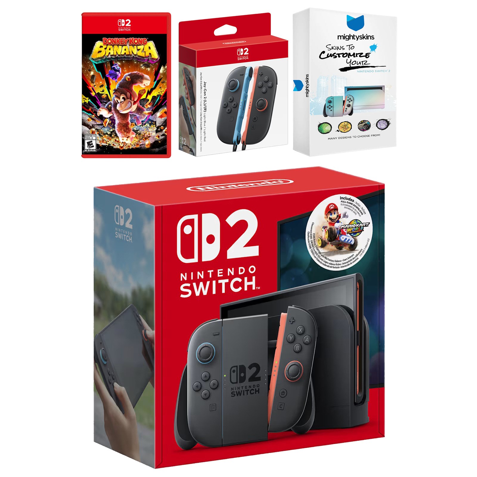 Nintendo Switch 2 + Mario Kart World + Donkey Kong Bonanza, Extra Joy Cons