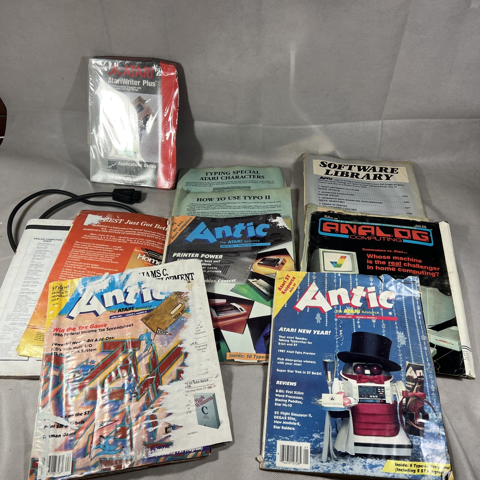 Atari 1050, 130 XE, 1030 Computer, Controllers, Games, Cords, & Manuals
