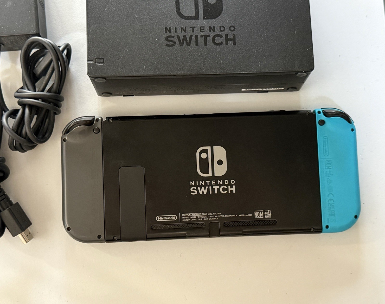 Nintendo Switch 32GB Gray Console with Grey and Neon Blue Joy-Cons